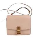 CELINE Classic Box Small Leather Shoulder Bag in Powder Beige - Céline