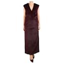 Wine red faux fur maxi dress - size S - Autre Marque