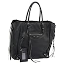 BALENCIAGA The Paper Hand Bag Leather Black 255412 Auth nb026 - Balenciaga