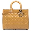 Dior Brown Large Patent Cannage Lady Dior