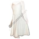 Mid-length civil white wedding dress with lace Elsa Gary size 36 - Autre Marque