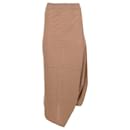  Jw Anderson Knitted Midi Skirt in Brown Linen - JW Anderson