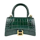 Balenciaga Dark Green Embossed Leather Handbag