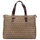 Fendi Brown Zucchino Canvas Tote