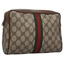 GUCCI GG Supreme Web Sherry Line Clutch Bag PVC Beige 89 01 012 Auth bs23153 - Gucci