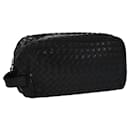BOTTEGA VENETA INTRECCIATO Clutch Bag Leather Black Auth bs23431 - Autre Marque