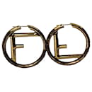 Fendi F is Fendi Hoop Earrings in Gold Metal