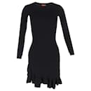  Altuzarra Mikey Knitted Ruffled Hem Mini Dress in Black Viscose - Autre Marque