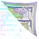 Hermès Blue Quadrige Bayadere Giant Triangle Scarf