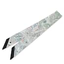 Hermès Gray Splash Park Silk Twilly Scarf