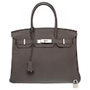 HERMES Birkin 30 Bag in Gray Leather - 102594 - Hermès