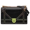 Dior Black Medium Studded Lambskin Diorama Flap
