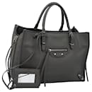 BALENCIAGA Paper Mini Hand Bag Leather Gray 370926 Auth PP323A - Balenciaga