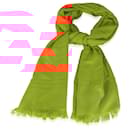 Hermès Orange Vif Cashmere New Libris Stole