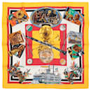 Hermès Carré 90 "New Orleans Creole Jazz" 100% Silk Scarf in Orange