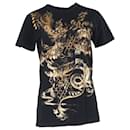 Balmain Dragon Printed T-Shirt in Black Cotton