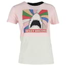 Saint Lauren Shark Print T-Shirt in Pink Cotton - Saint Laurent