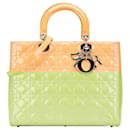 Dior Brown Large Patent Cannage Lady Dior