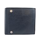 Balenciaga Navy Blue Bi-fold Leather Wallet