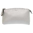 Fendi Selleria Leather Silver Pouch