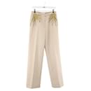 Beige Wool Straight Pants - Autre Marque