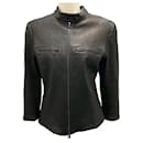 Susan Bender Black Moto Cross Leather Jacket - Autre Marque