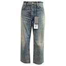 Balenciaga Mid-Rise Washed Tapered Jeans in Light Blue Denim