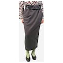 Brown belted fleece midi skirt - size S - Autre Marque
