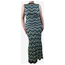 Blue and green sleeveless crocheted maxi dress - size M - Autre Marque
