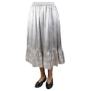 Shrimps Silver lurex ruffle trim midi skirt - size UK 10 - Autre Marque