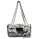 Chanel White Silk and Lambskin Coco Mademoiselle Scarf Flap