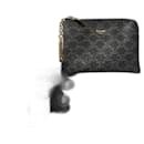 CELINE Triomphe Canvas Zipped Coin Purse/Wallet Black - Céline