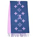 Louis Vuitton Cashmere Stole in Navy and Pink