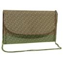 Christian Dior Trotter Canvas Chain Shoulder Bag Gold Auth bs23571