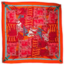 Hermès "Etendards et Bannieres" Cashmere & Silk Scarf in Orange