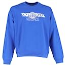 Versace Medusa Print Logo Sweatshirt in Blue Cotton