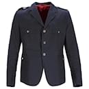  Gucci Military field Blazer with Pockets in Navy Blue Cotton