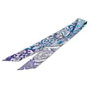 Hermès Blue L'Ivresse De L'Infini Silk Twilly Scarf