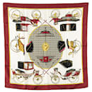 Hermès White Les Voitures a Transformation Silk Scarf