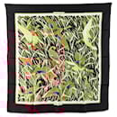 Hermès Black Cols Verts Silk Scarf