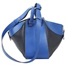 LOEWE Calfskin Small Hammock 2Way Handbag in Blue and Black - Loewe