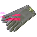 Hermes Lamb Leather Kelly Metal Gloves Pink - Hermès