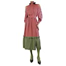 Purple and orange striped tiered midi dress - size UK 4 - Fendi