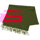 Hermès Red Cashmere Fringe Scarf