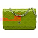 Chanel Orange Classic Patent Wallet On Chain