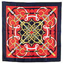 Hermès Red Eperon d'Or Silk Scarf