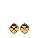 Chanel Matelasse Diamond Motif Clip Earrings