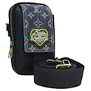 LOUIS VUITTON LV Squared Double Pouch para telefone Azul M81060 LV Auth EC603A - Louis Vuitton