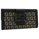 FENDI Zucchino Canvas Wallet Brown Auth am7414 - Fendi