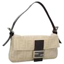 FENDI Zucca Canvas Mamma Baguette Shoulder Bag Beige Auth ep8150 - Fendi